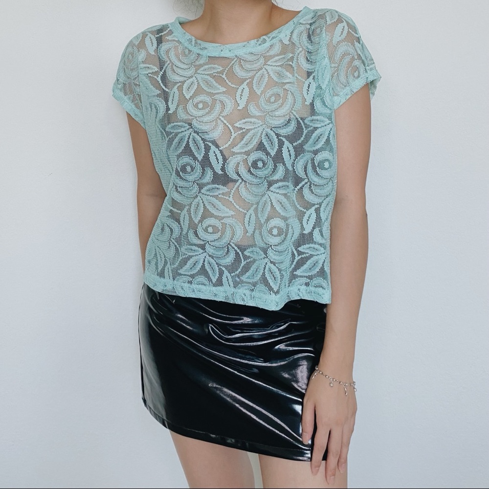 Teal Lace Top